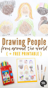 Drawing People From Around The World With New Skin Tone Pencils Free Printable Drawing People Homeschool Art Projects Colors For Skin Tone