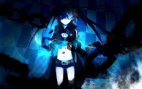 Enjoy the beautiful art of anime on your screen. Blue Black Rock Shooter Blue Eyes Twintails Anime Chains Anime Girls Glowing Eyes Black Hair Wallpaper 1920x1200 213068 Wallpaperup