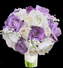 Wedding bouquets lavender silver white. Off White Lavender Roses Bouquet Lavender Rose Bouquet Bridesmaid Flowers Wedding Flowers