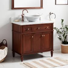 Constructed from sturdy hardwoods like oak, pine, and mahogany, these vanities will provide you with years and years of beauty and complete bathroom. 36 Elmdale Vessel Sink Vanity Antique Brown Vanities
