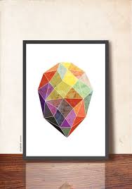 Jewel Print Geometric Wall Art Geometric Art Poster Gem Etsy Geometric Art Poster Art Art Prints