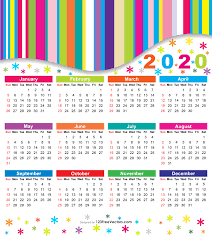Printable 2020 monthly blank calendar template with easy to fill in large boxes in landscape format. Free Printable Calendar 2020 Colorful Free Premium Vector Download