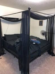 Buy top selling products like everyroom reese queen canopy bed in white and atwater living maisie queen canopy bed in white. Mainstays Metal Canopy Bed Queen Black Walmart Com Walmart Com
