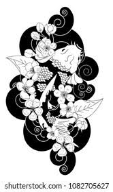 Many believe that the koi fish tattoo is symbolized as a carrier of luck. Koi Fish Tattoo Designjapanese Koi Carp Stock Vector Royalty Free 1082705627