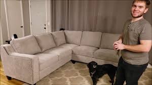 Comfortable tufted seat cushions and sturdy wooden legs, you can feel the difference in quality. Unboxing Review Of Costco 1900013 Markus Fabric Sectional Couch Youtube