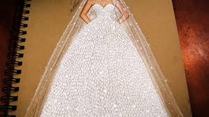تعليم رسم وتصميم ازياء رسم فستان زفاف خطوة بخطوة how to draw wedding dress youtube pencil art drawings drawings art drawings