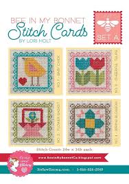 Love coffee and cross stitch pattern a freebie cross stitch pattern was on the agenda, so here it is. Bee In My Bonnet Stitch Cards Set A Lori Holt Of Bee In My Bonnet With It S Sew Emma Ise 406 It S Sew Emma