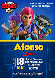 Convite Brawl Stars Digital Birthday Invitations Kids Star Birthday Party Star Birthday Party Decorations