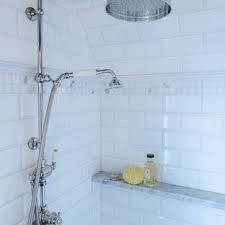 We tiled with both individual subway tiles and tiles on sheets and compared the differences. Marble Corner Shelf Houzz