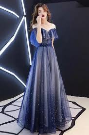 Romantic Scoop Lace Up Prom Dresses Blue Floor Length Evening Dresses With Tulle V Neck Party Dress In 2020 Cocktail Dresses Evening Wear Casual Cocktail Dress Prom Dresses Long