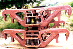 Two cast iron steel frames are connected by spring planks. Casnub Bogie Buy In Chandigarh