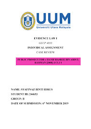 The judge of the case, abdull hamid, came to the conclusion that there was no need to order hanif basree to enter his defence after giving maximum evaluation to the case. The Case Review Of Noritta Samsuddin Studocu