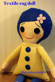 Coraline Doll Button Eyes Cloth Doll Rag Doll Blue Hair Spy Etsy Ooak Art Doll Coraline Doll Fantasy Doll
