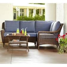 Hampton Bay Spring Haven Brown All Weather Wicker 5 Piece Patio Sectional Seating Set Wit Outdoor Wicker Furniture Cheap Patio Furniture Wicker Patio Sectional