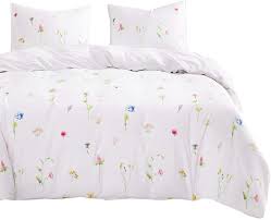 Maybe you would like to learn more about one of these? Amazon Com Wake In Cloud Floral Comforter Set Tiny Flowers Leaves Botanical Plant Pattern Printed On White Soft Microfiber Bedding 3pcs Twin Size Kitchen Dining
