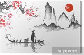 El filósofo y antropólogo alemán ludwig feuerbach escribió aquella famosa frase «el hombre es lo. Cuadro En Lienzo Japon Tradicional Japones Pintura Sumi E Arte Hombre Con Barco Pixers Vivimos Para Cambiar