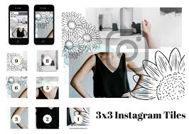 Grid, digital content instagram pack. Create 3x3 Instagram Grid Tiles With Photo Collage By Emilyroseweb Fiverr