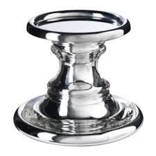 Skimmer Kerzenstander Fur Blockkerze Glas Silberfarben Jetzt Zugreifen Ikea Deutschland Kerzenhalter Glas Silberne Kerzenstander Kerzenstander