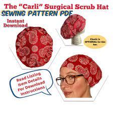 Cute Scrub Cap Sewing Pattern With Video Carli Pdf Instant Etsy In 2021 Hat Patterns To Sew Scrub Hat Patterns Scrub Cap Sewing Pattern
