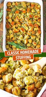 Classic Homemade Stuffing Recipe Homemade Stuffing Stuffing Recipes Stuffing Recipes For Thanksgiving