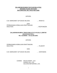 Project sulong is inviting you to a scheduled meeting on. Rayuan Sivil No W 02 1061 2006 Antara Dw Margaret A P David Wilson