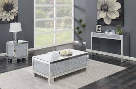 Coffee tables from coaster fine furniture come in the above mentioned variety, with additional features like glass or slate tops, metal accents, storage features or ottoman seating. 722498 Coffee Table In Mirror Crystal By Coaster W Options