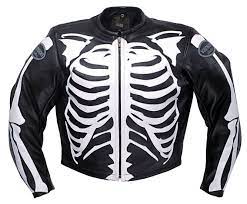 Vanson Leathers Bones Short Racing Jacket W Bones Highly Detailed Anatomical Bones In Real Leather Applied To Our Classic Flat Track Race Top