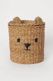 Storage Basket With Lid Beige Seagrass Home All H M Us 1 Aufbewahrungskorb Mit Deckel Aufbewahrungskorbe Kinderschlafzimmer