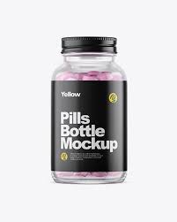 Download Clear Glass Bottle With Pills Mockup Mockup Free Psd Mockup Free Download Bottle Mockup