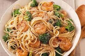 Espagueti Con Camarones Al Ajo Y Brocoli Comida Kraft