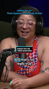 “Keep your opinions to yourself.” Wise words from Ashley Ray. Listen to her  episode of #ThreeQuestions wherever you get your pods. #andyrichter