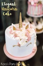 Aesthetic Rose Gold Elegant 18th Birthday Cake Glamorous Unicorn Christening Party Kara S Party Ideas Unicorn Birthday Cake Party Desserts Cake