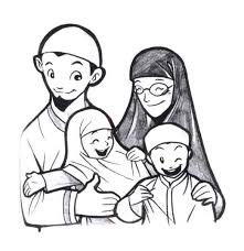 Gambar kartun wanita muslimah hitam putih galeri kartun. Gambar Keluarga Hitam Putih