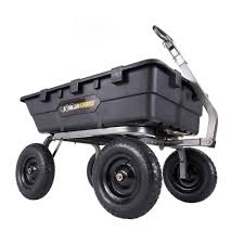 Gorilla Carts 1 500 Lb Super Heavy Duty Poly Dump Cart In 2020 Dump Cart Dumped Yard Cart