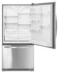 Bottom freezer refrigerator in stainless steel with spill guard glass shelves storing all of your favorite fresh and frozen storing all of your favorite fresh and frozen foods is easy with this whirlpool 22.1 cu. Kenmore 79343 22 Cu Ft Bottom Freezer Single Door Refrigerator Stainless Steel American Freight Sears Outlet