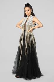 Black And Gold Dresses For Women A Lovely Night Dress Black Gold Night Dress Night Dress For Women Fashion