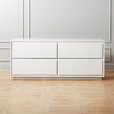 gallery white 4 drawer low dresser +