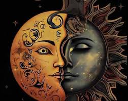 Set, Cross Stitch Pattern "sun and Moon, Earth", Counted Cross,  Astrological Embroidery, Scheme, Wall Decor for Home