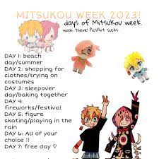 mitsukou week 2023 ! ♡ on X: REPOST AND UPDATE!! mitsukou week starts on  august first. NOW U HAVE TIME TO GET READY ^^ #mitsukouweek2023 SORRY FOR  THE INCONVENIENCE events of mitsukou