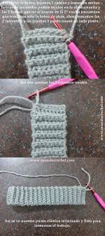 Puntos tejidos a crochet y/o ganchillo paso a paso fácil de tejer en video tutorial, puntos tejidos especiales para tejer colchita o mantita de bebe, chompas, ropones, chaquetas, chambritas, botitas, zapatitos para bebe, chalecos, chalinas, chales rectangulares, polos, ponchitos, gorros, faldas. Como Tejer El Punto Elastico En Medio Punto A Crochet O Ganchillo Paso A Paso Mundo Crochet