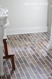Diy Faux Brick Flooring Sincerely Marie Designs Brick Flooring Rustic Flooring Faux Brick