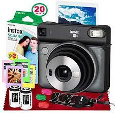 Amazon Com Fujifilm Instax Square Sq6 Instant Film Camera Graphite Gray 20 Sheets Instant Square Film Xpix Camera Strap Fibertique Cloth Usa Warrantty Camera Photo