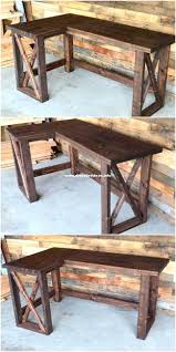 Easy Pallet Corner Desk Diy Wood Desk Wood Pallet Projects Pallet Patio Furniture
