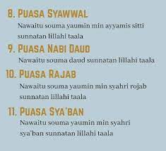 Syurga Wanita Macam Macam Niat Puasa Wajib Sunnah Facebook