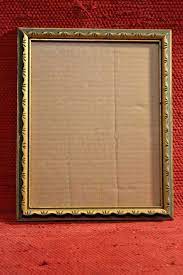Antica Vintage Cornice Portafoto In Legno Scolpito Oro Verde Anni 039 50 Con Vetro