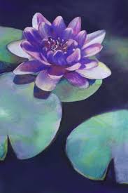 Giclee Art Print Purity Waterlily Lotus Zen Pastel Drawing Lotus Flower Art Flower Painting Flower Art
