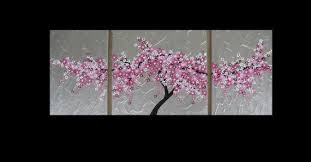 Maybe you would like to learn more about one of these? Sale 3 Canvas Cherry Blossom Painting Japanese By Sheerjoy On Etsy 179 95 Cherry Blossom Painting Abstract Canvas Art Japanese Painting