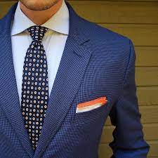 Floral ties, bowties & pocket squares at macy's come in all styles & sizes. Foulard Silk Print Tie In Navy Orange And Cream Bows N Ties Com Linen Pocket Square Pocket Square Mens Suit Style