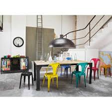 Silla Industrial De Metal Roja Multipl S Maisons Du Monde Mesas De Comedor Industriales Silla Industrial Sillas