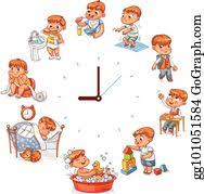 Cartoon doodles, morning routine clipart vectorby red_spruce1/16. Daily Routine Clip Art Royalty Free Gograph